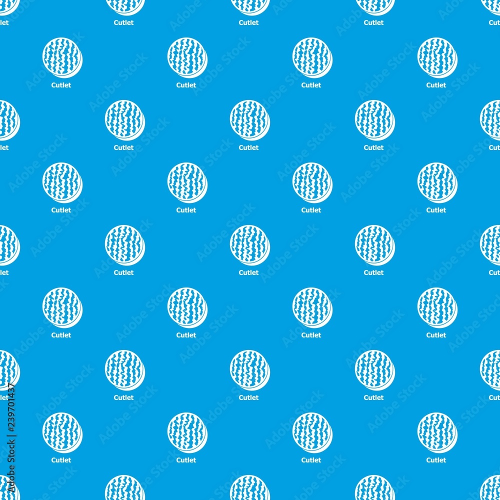 Poster cutlets pattern vector seamless blue repeat for any use