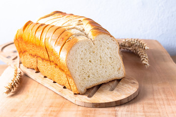 Food concept Homemade organic Bread sliced with copy space