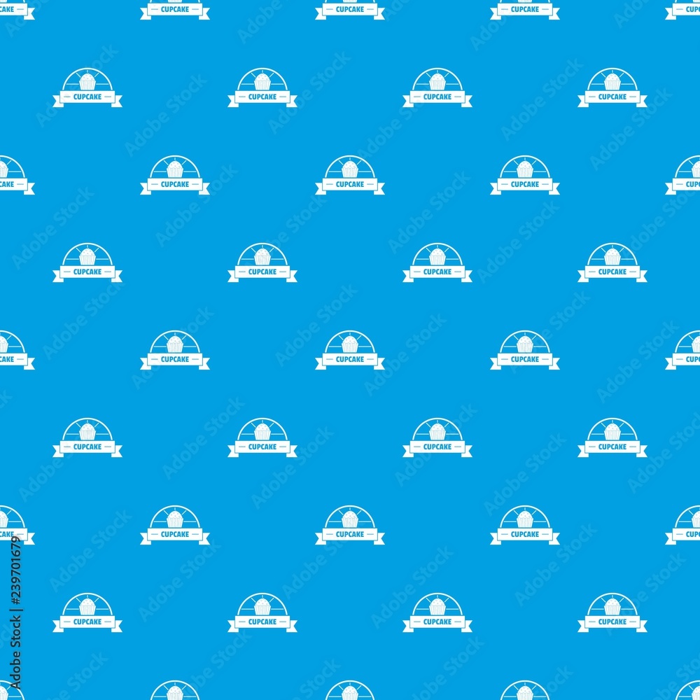 Poster cupcake pattern vector seamless blue repeat for any use