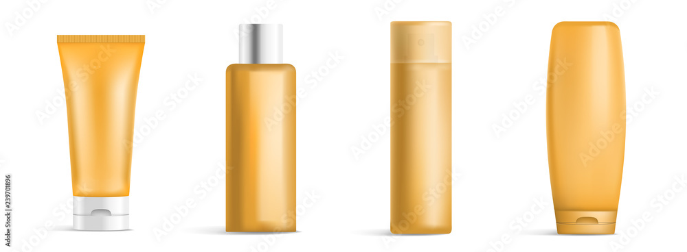 Poster sunscreen icon set. realistic set of sunscreen vector icons for web design isolated on white backgro