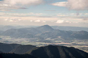 Chocske vrchy and Oravska Magura mountain ranges from Polana hill in autumn Nizke Tatry mountains in Slovakia © honza28683