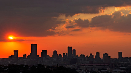 Fototapeta na wymiar Sunset in Johannesburg