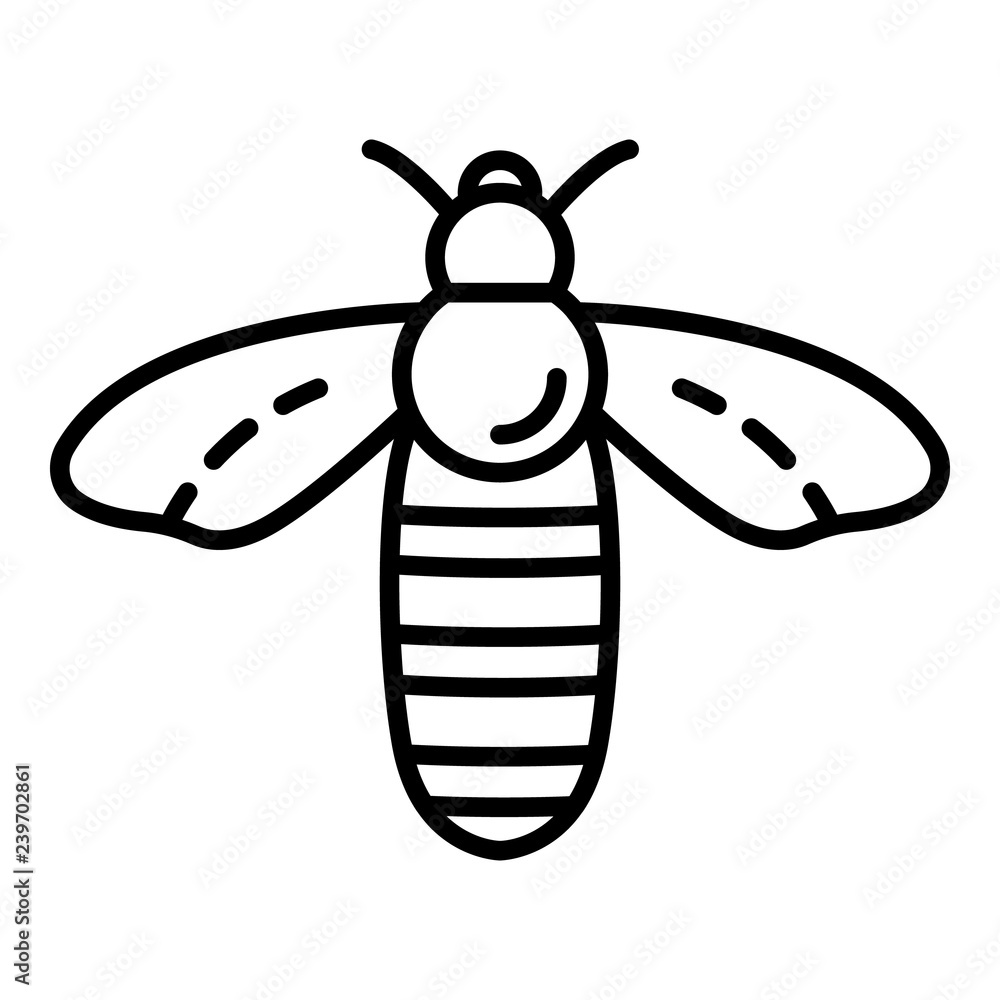 Poster bee icon. outline bee vector icon for web design isolated on white background