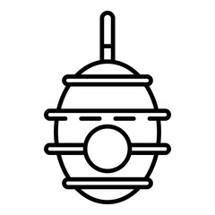 Tree bee hive icon. Outline tree bee hive vector icon for web design isolated on white background