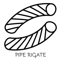 Pipe rigate pasta icon. Outline pipe rigate pasta vector icon for web design isolated on white background
