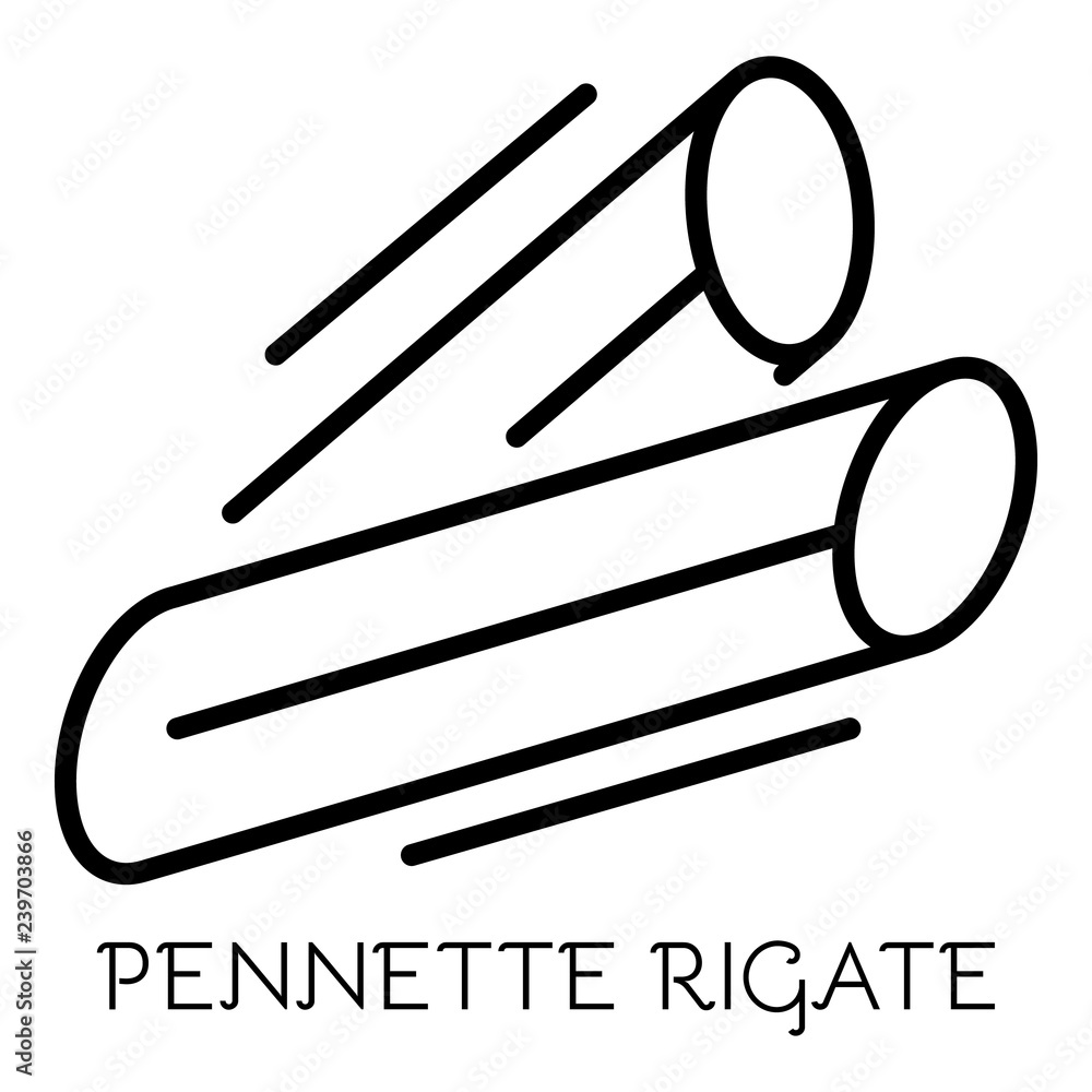 Poster pennette rigate icon. outline pennette rigate vector icon for web design isolated on white backgroun