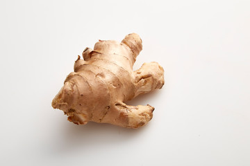 fresh ginger on white background
