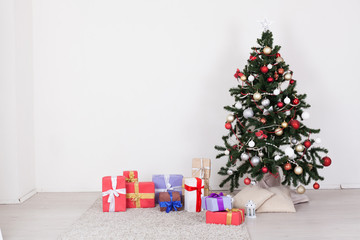 Christmas tree Garland lights new year gifts holiday background decor home