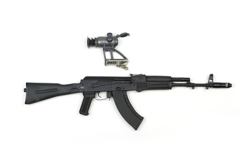 Russian black machine automatic with scope right side