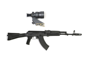 Russian black machine automatic with scope right side