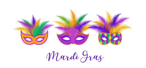 Mardi Gras - Fat Tuesday Carnival celebration template - obrazy, fototapety, plakaty