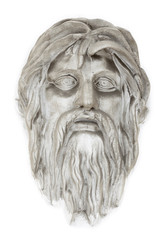 The face of a bearded man from an ancient era.