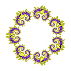 Fototapeta na wymiar Fractal flower wreath