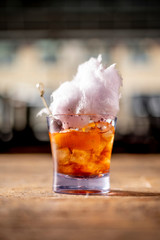 Cotton Candy Manhattan Happy Hour Menu Cocktail