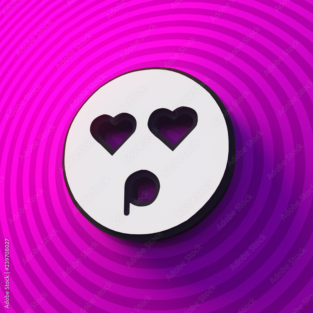 Poster abstract colored cartoon face background. colorful sign pattern. 3d rendering.