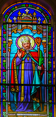 Fototapeta na wymiar Saint Lazarus - Stained Glass in Antibes Church