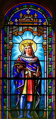 Louis IX or King Saint Louis - Stained Glass in Antibes Church