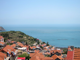 Fototapeta premium Castle peak fishing village scenery