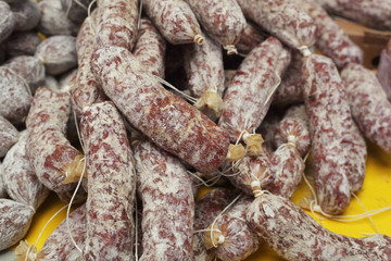 Fototapeta premium Sausages in the market