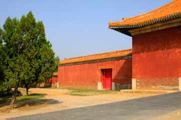 grand palace gate, Chinese ancient architectural landscape in Eastern Royal Tombs of the Qing Dynasty，China