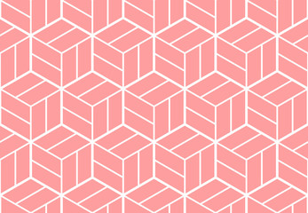 The geometric pattern with lines. Seamless vector background. White and pink texture. Graphic modern pattern. Simple lattice graphic design