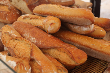 Baguettes in the market