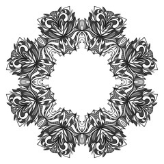 Floral frame for Invitation or wedding card with decorative ornament. Vector illustatration.