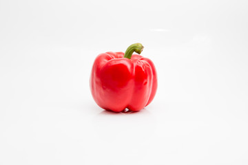 Red bell pepper on isolate white background with copy space.