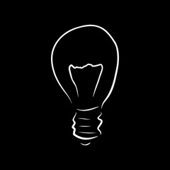 Light bulb sketch white outline