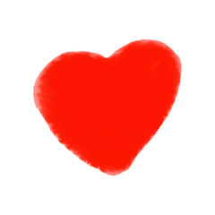 Watercolour heart on white background