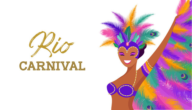 Brazilian Carnival, music festival, masquerade flyer template