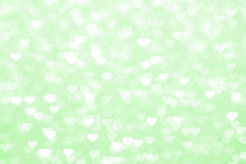 blur heart green background beautiful romantic, glitter bokeh lights heart soft pastel shade green,...