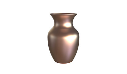 3d illustration of decorative metal vase isolated on a white background