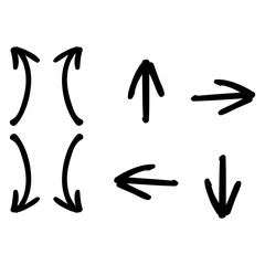 Set arrows. Modern hand drawn set with black set arrows for web background design.