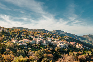 Obraz premium Cateri village in the Balagne region of Corsica