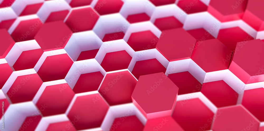 Wall mural bright color technology hexagon pattern background