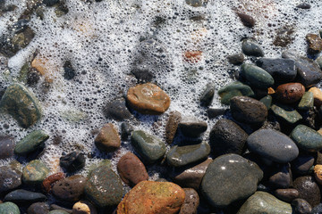 Textured stones at the beach