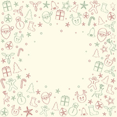 Vintage Christmas background with garland and decorations. Vector.