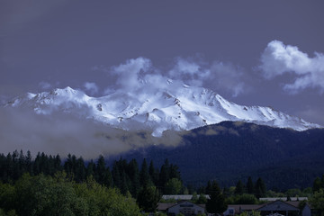 clouds over mountains