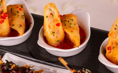 Beaters with cheese, move with hot sauce and greens