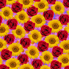 Girasoli e rose