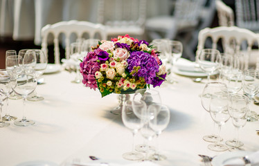 wedding bouquet on the table