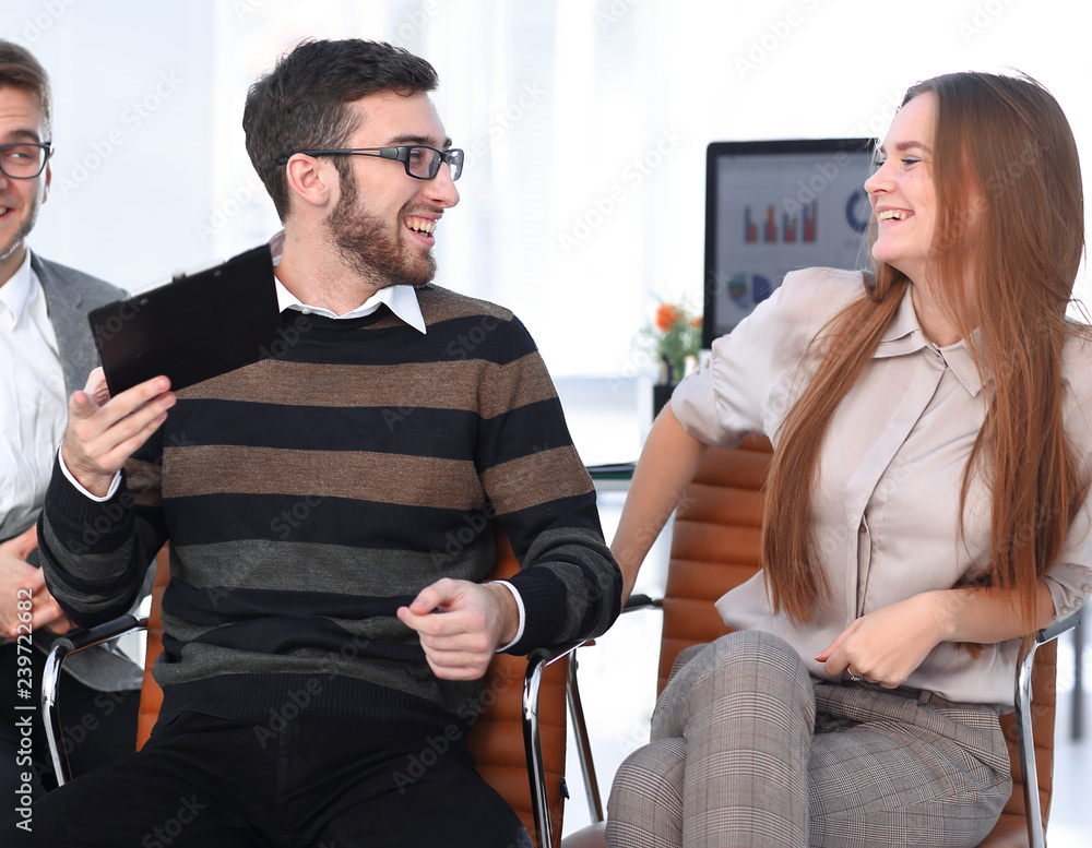 Wall mural portrait of successful business team