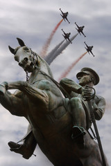 Atatürk Monument (Statue of Honor) with Turkish Stars aerobatic team in Samsun at May 19