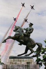 Atatürk Monument (Statue of Honor) with Turkish Stars aerobatic team in Samsun at May 19