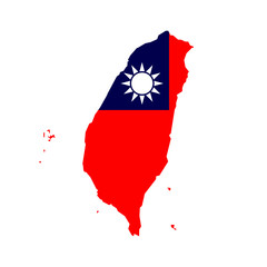 Map of Taiwan with flag