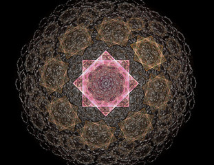 Abstract design made of sacred symbols signs geometry and designs on the subject of astrology alchemy magic.