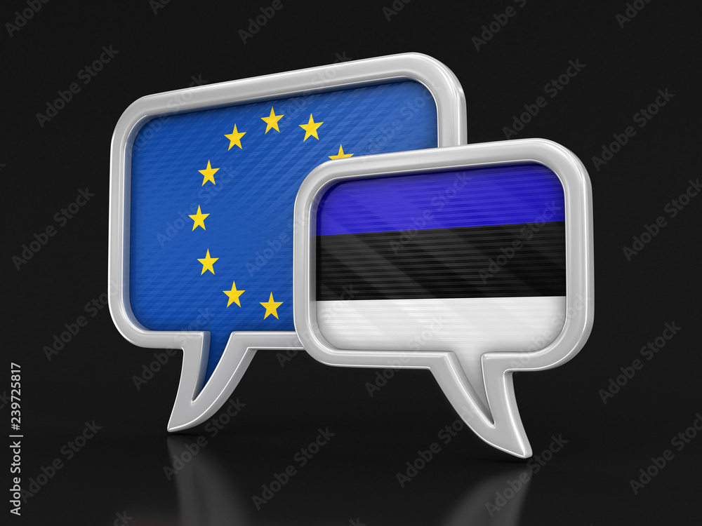 Poster speech bubbles with flags. image with clipping path