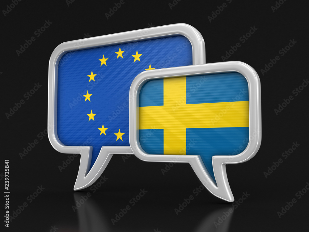 Poster speech bubbles with flags. image with clipping path