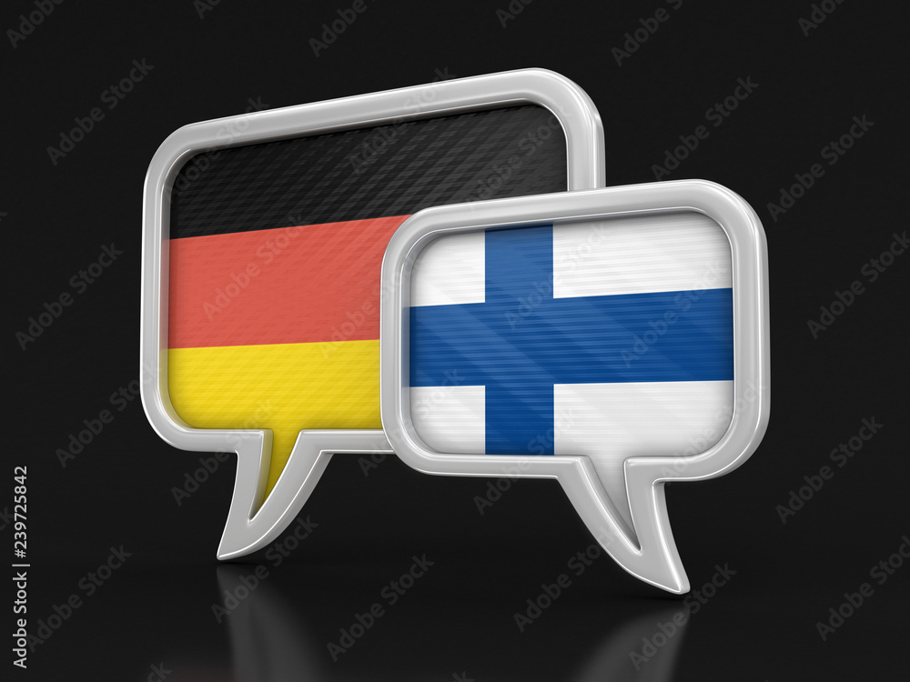 Poster speech bubbles with flags. image with clipping path